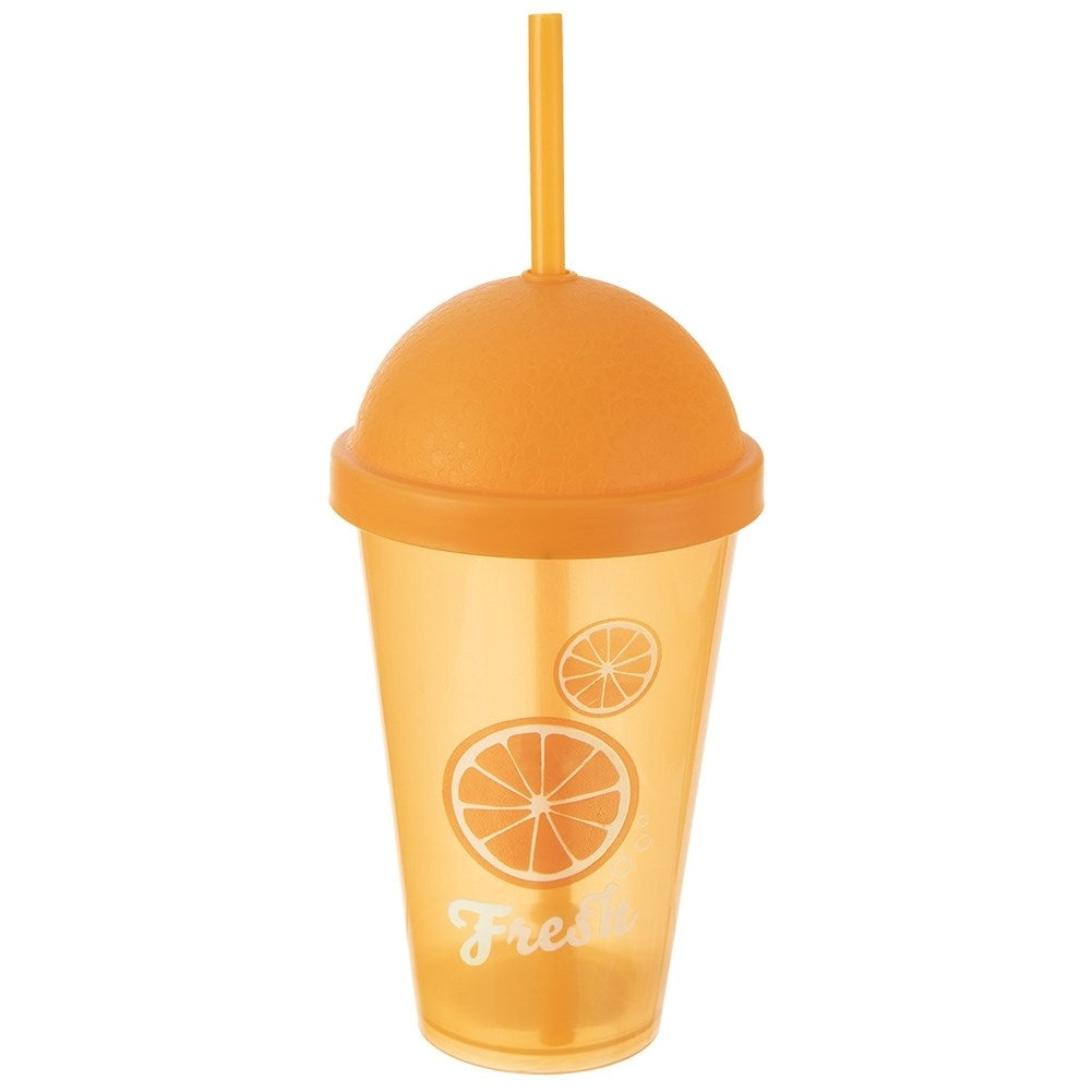 Cup with lid and straw for cocktails and iced tea