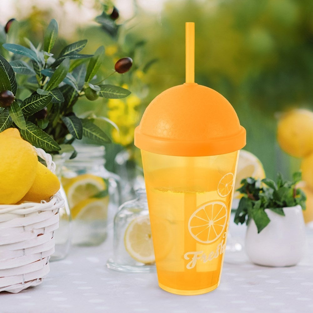 Cup with lid and straw for cocktails and iced tea