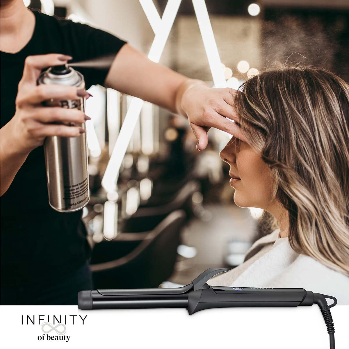 Curling Iron 25mm Barrel, 35W, Black, Anti-Frizz