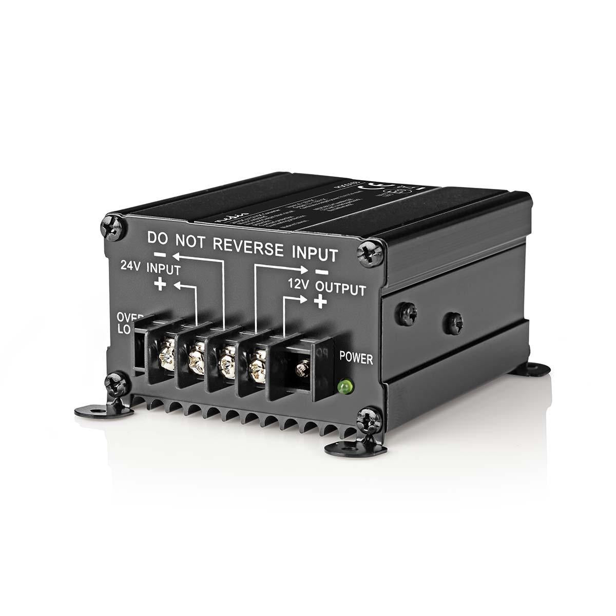 Current converter | Car driven | 24 V DC | 12 V DC | 120 W | Screw terminal | Equipped with a fuse | Black