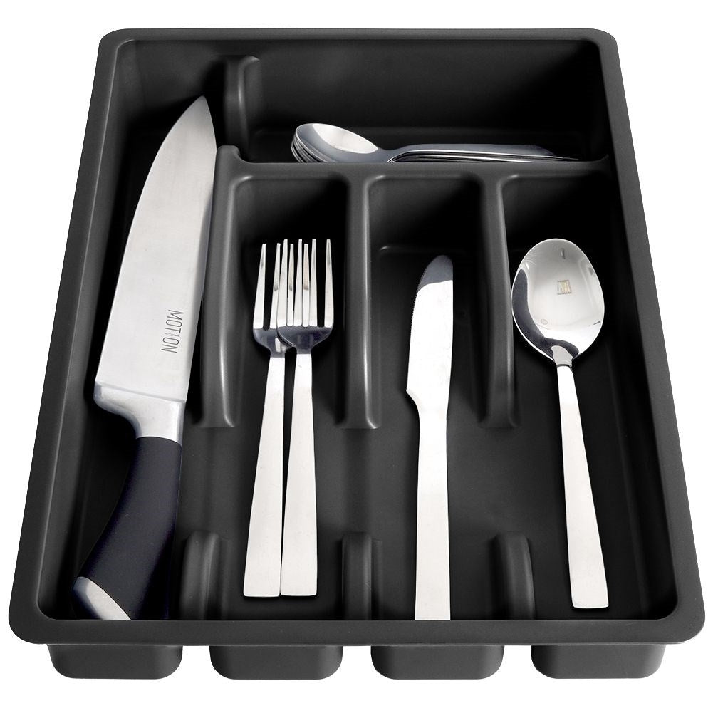 Cutlery Box - Black Insert with 5 Compartments for Organization