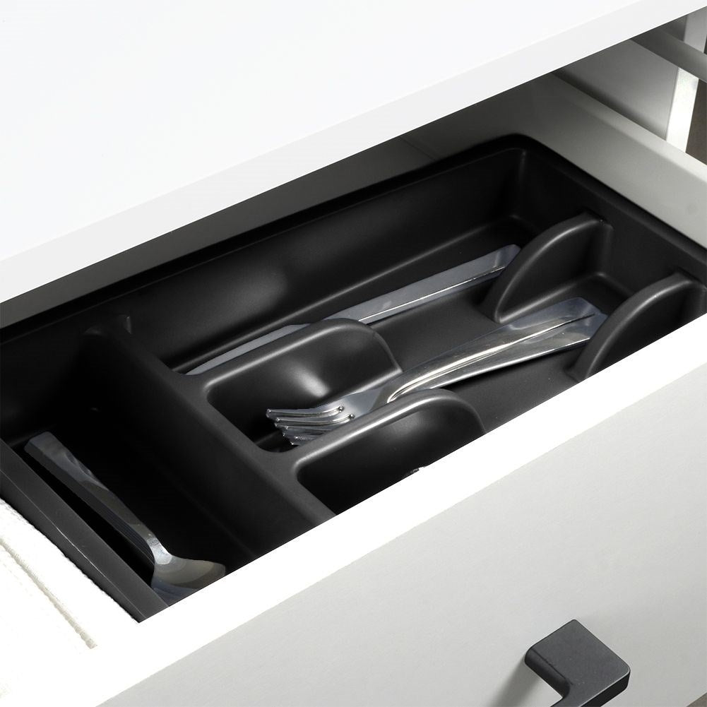 Cutlery Box - Black Insert with 5 Compartments for Organization