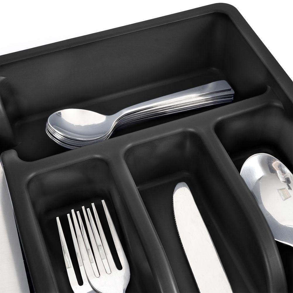 Cutlery Box - Black Insert with 5 Compartments for Organization