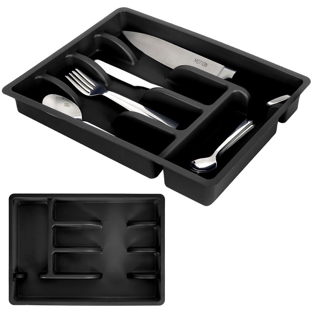 Cutlery Box - Black Insert with 5 Compartments for Organization
