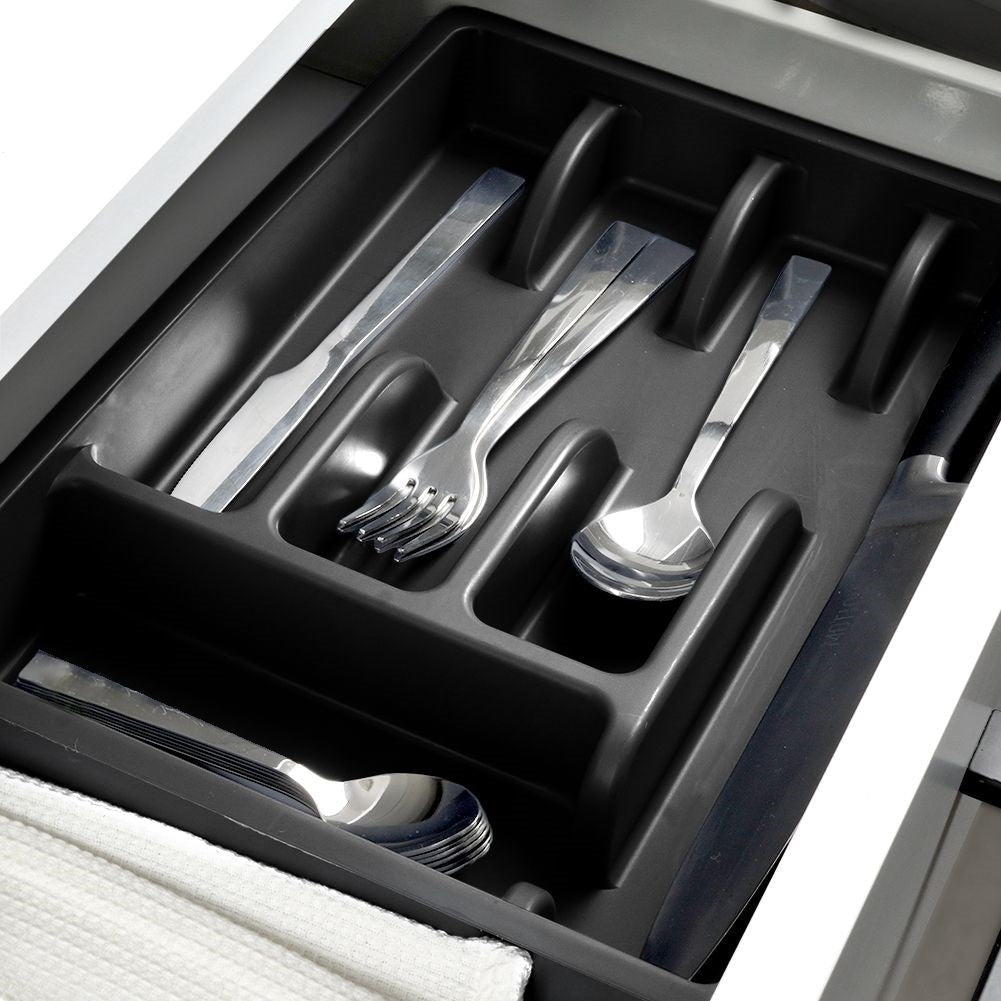 Cutlery Box - Black Insert with 5 Compartments for Organization