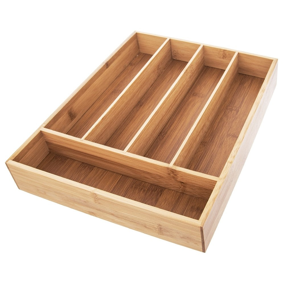Cutlery and kitchen utensil organizer in bamboo wood