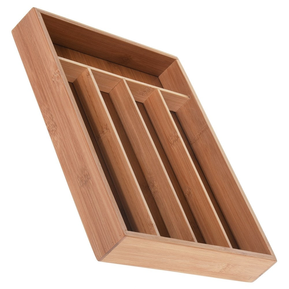 Cutlery and kitchen utensil organizer in bamboo wood