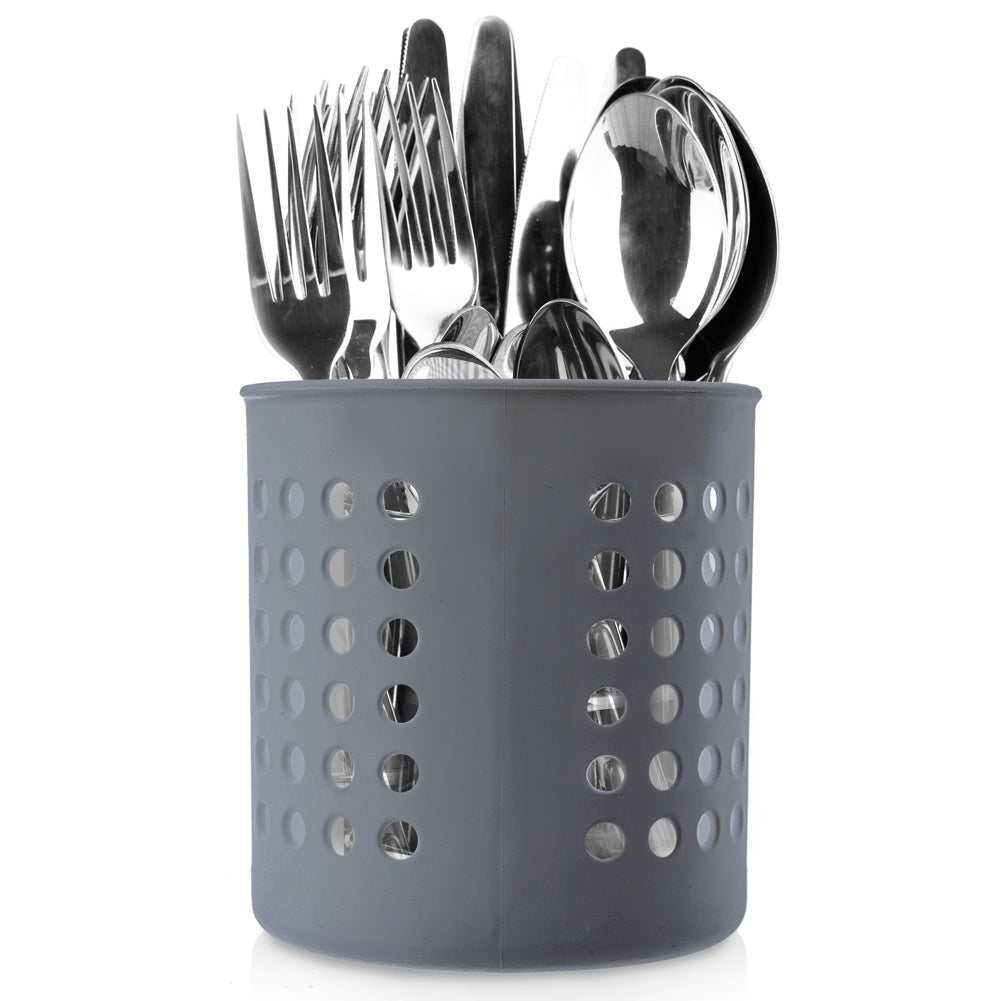 Cutlery basket and kitchen utensil holder in dark grey