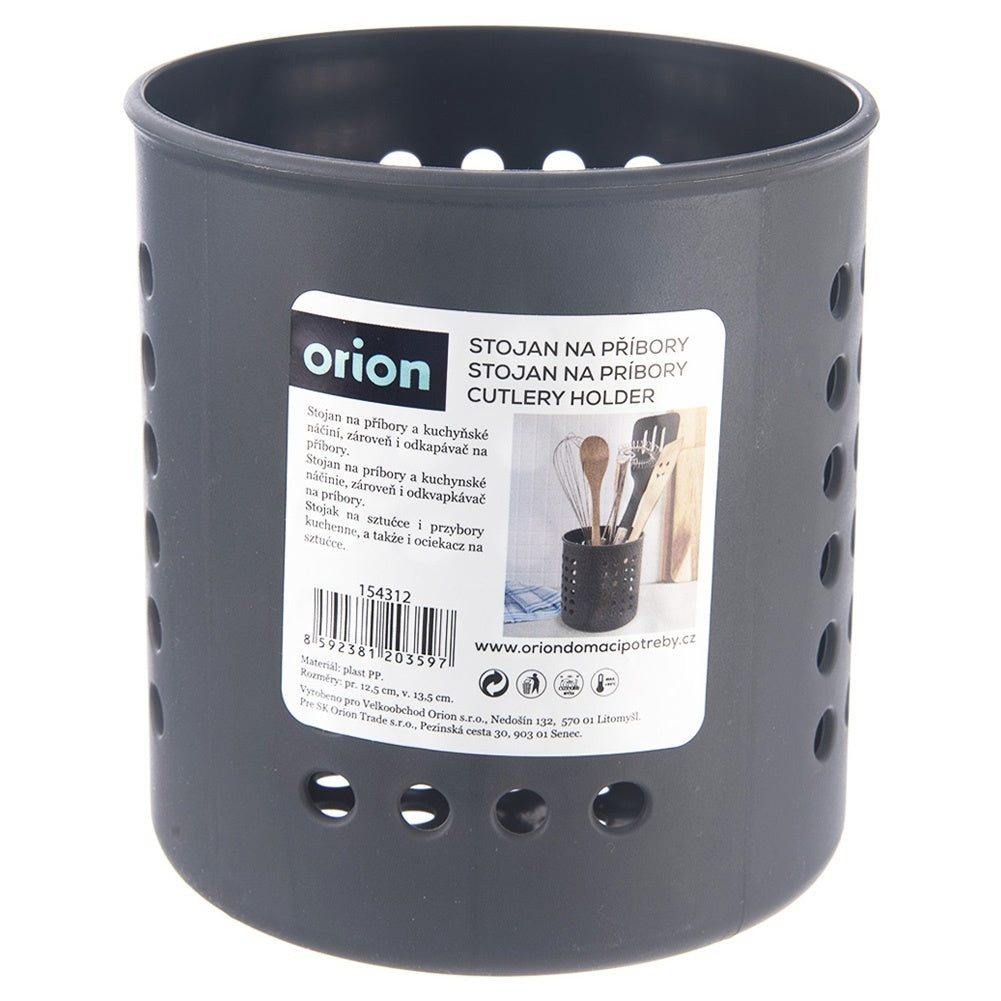 Cutlery basket and kitchen utensil holder in dark grey