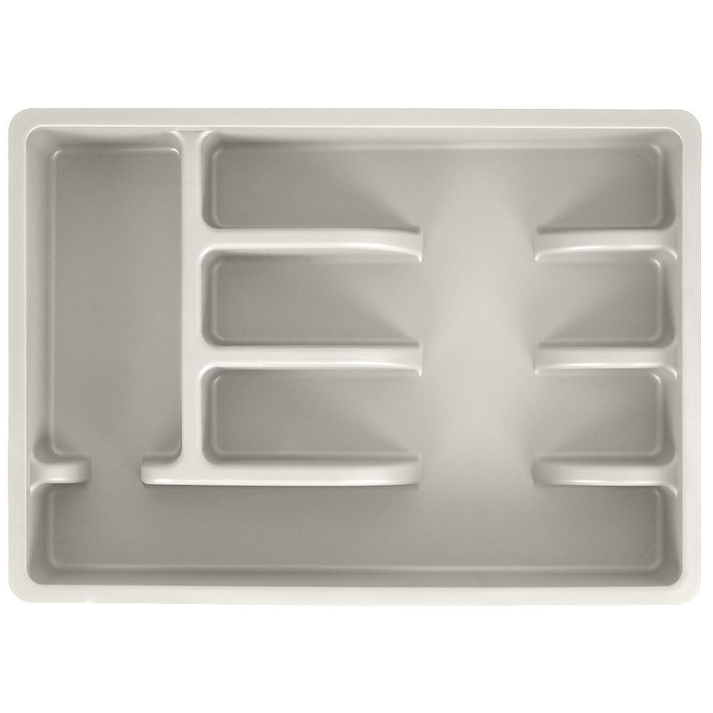 Cutlery box with 5 compartments in gray plastic for kitchen drawer