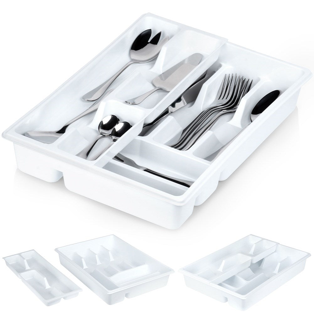 Cutlery box with removable insert and 9 compartments