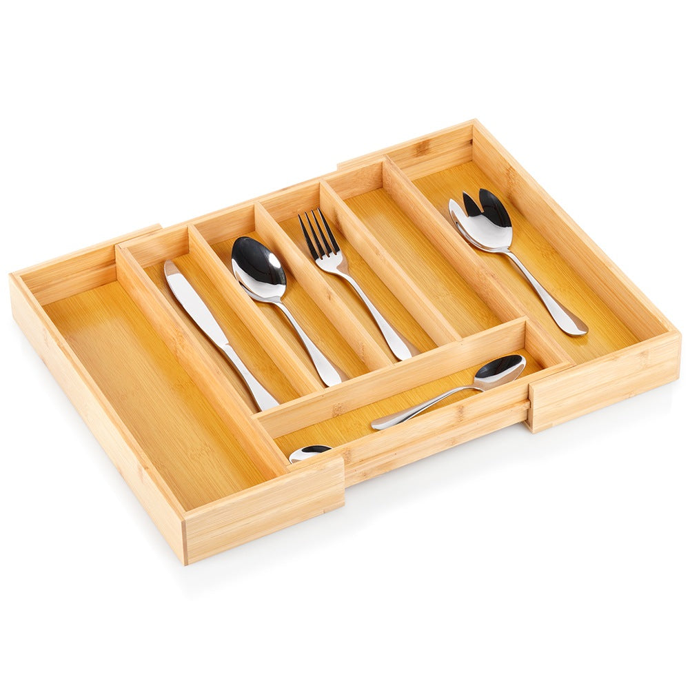 Cutlery drawer insert extendable bamboo 28-45x33.5 cm