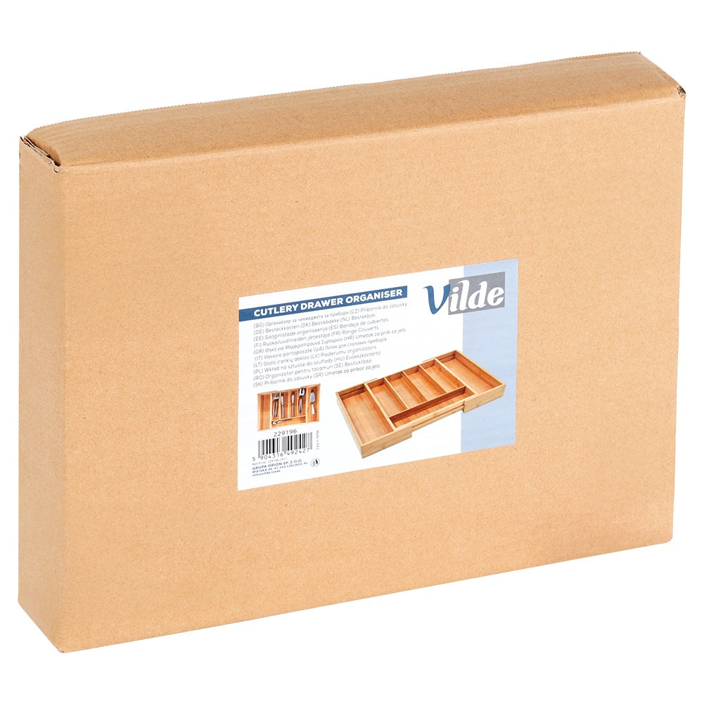 Cutlery drawer insert extendable bamboo 28-45x33.5 cm