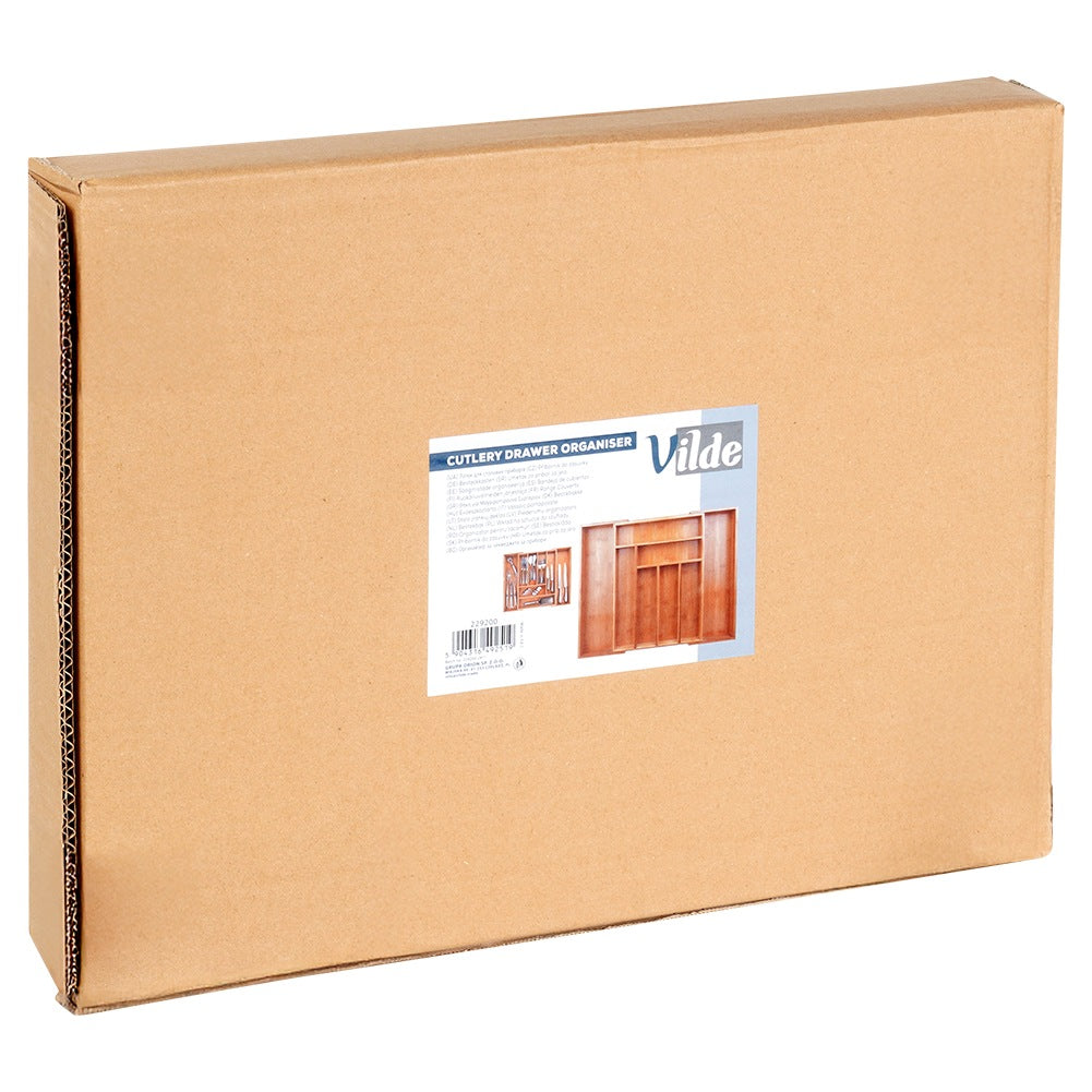 Cutlery drawer insert extendable bamboo 35.5-54.5x45.5 cm
