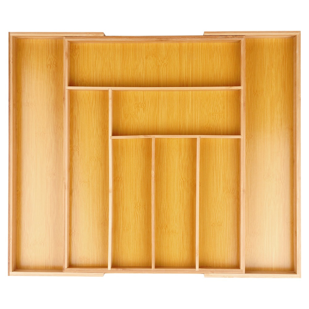 Cutlery drawer insert extendable bamboo 35.5-54.5x45.5 cm