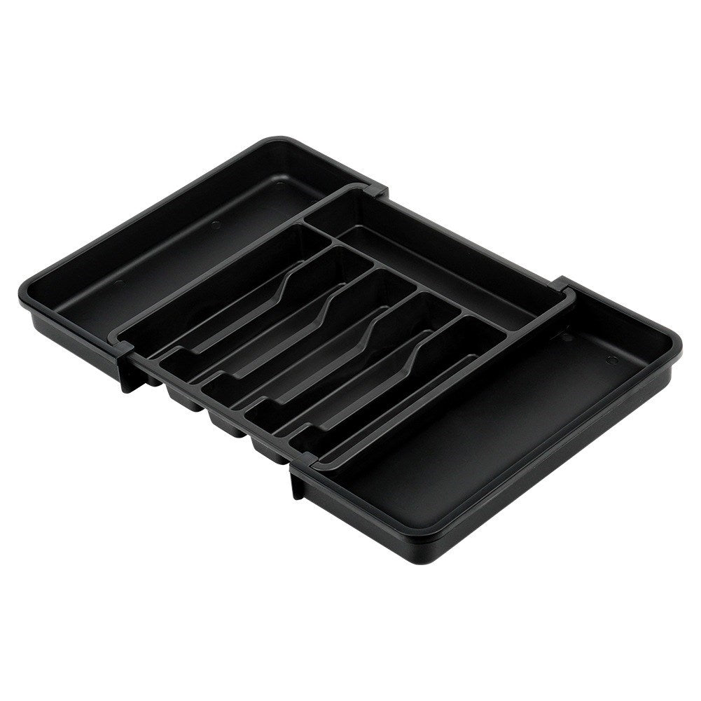Cutlery drawer insert, extendable, black, 33-56.5x37.5 cm