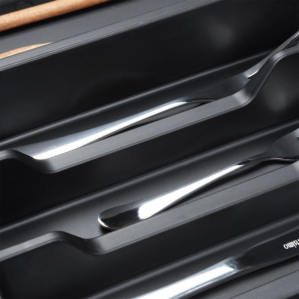 Cutlery drawer insert, extendable, black, 33-56.5x37.5 cm