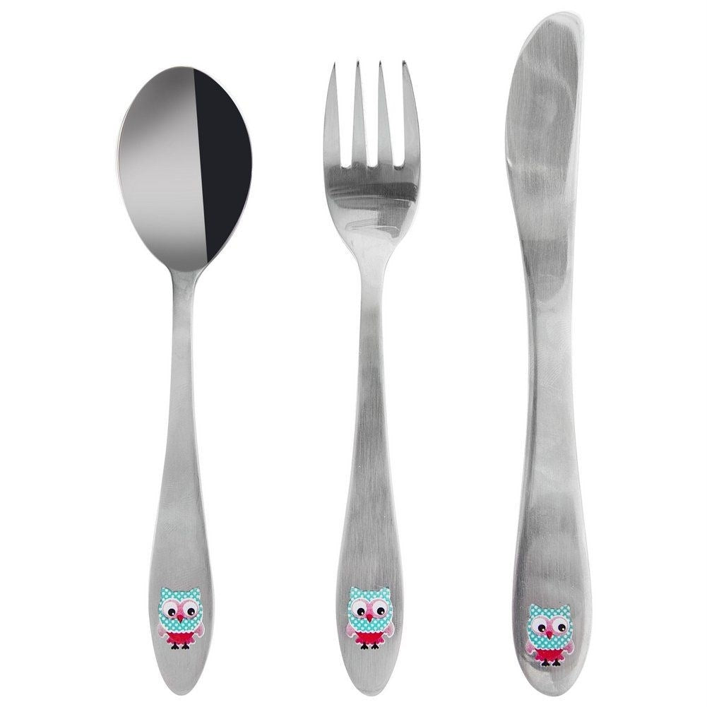 Cutlery for children with owl motif - safe design