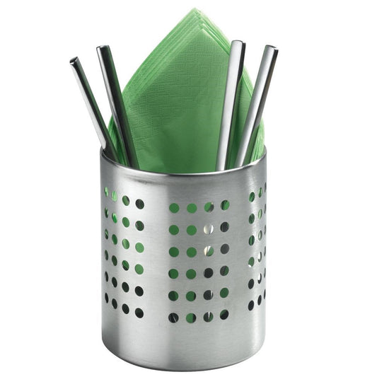 Cutlery holder in steel for drying and storage in the kitchen