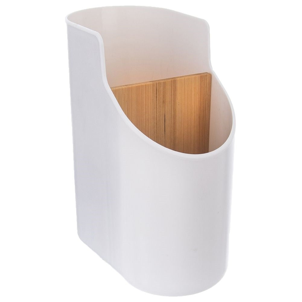 Cutlery holder in white plastic with two compartments for draining