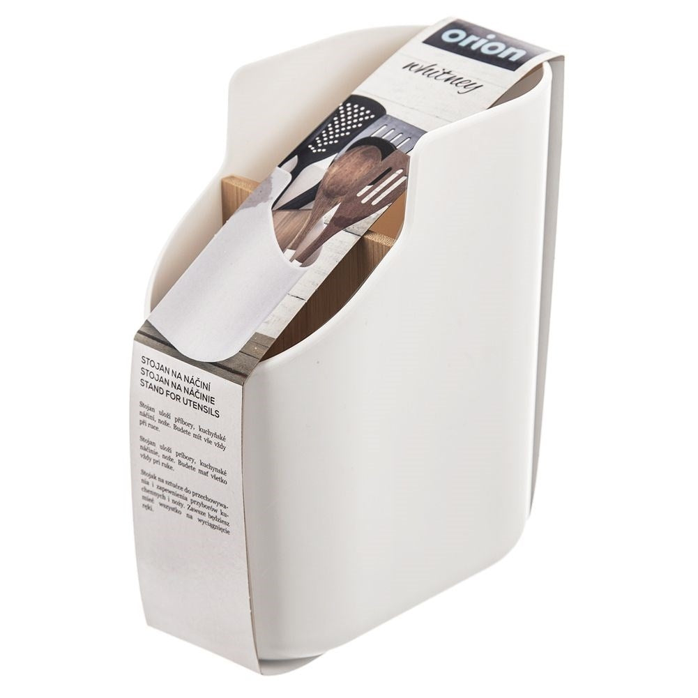 Cutlery holder in white plastic with two compartments for draining