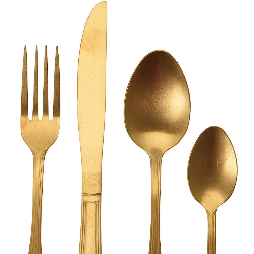 Cutlery in matt gold for 4 people