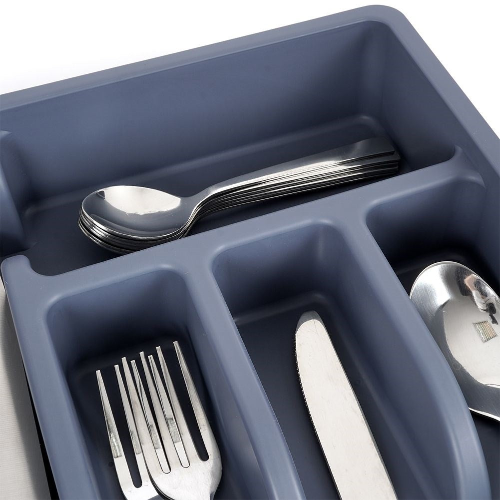 Cutlery insert with 5 compartments in elegant graphite color