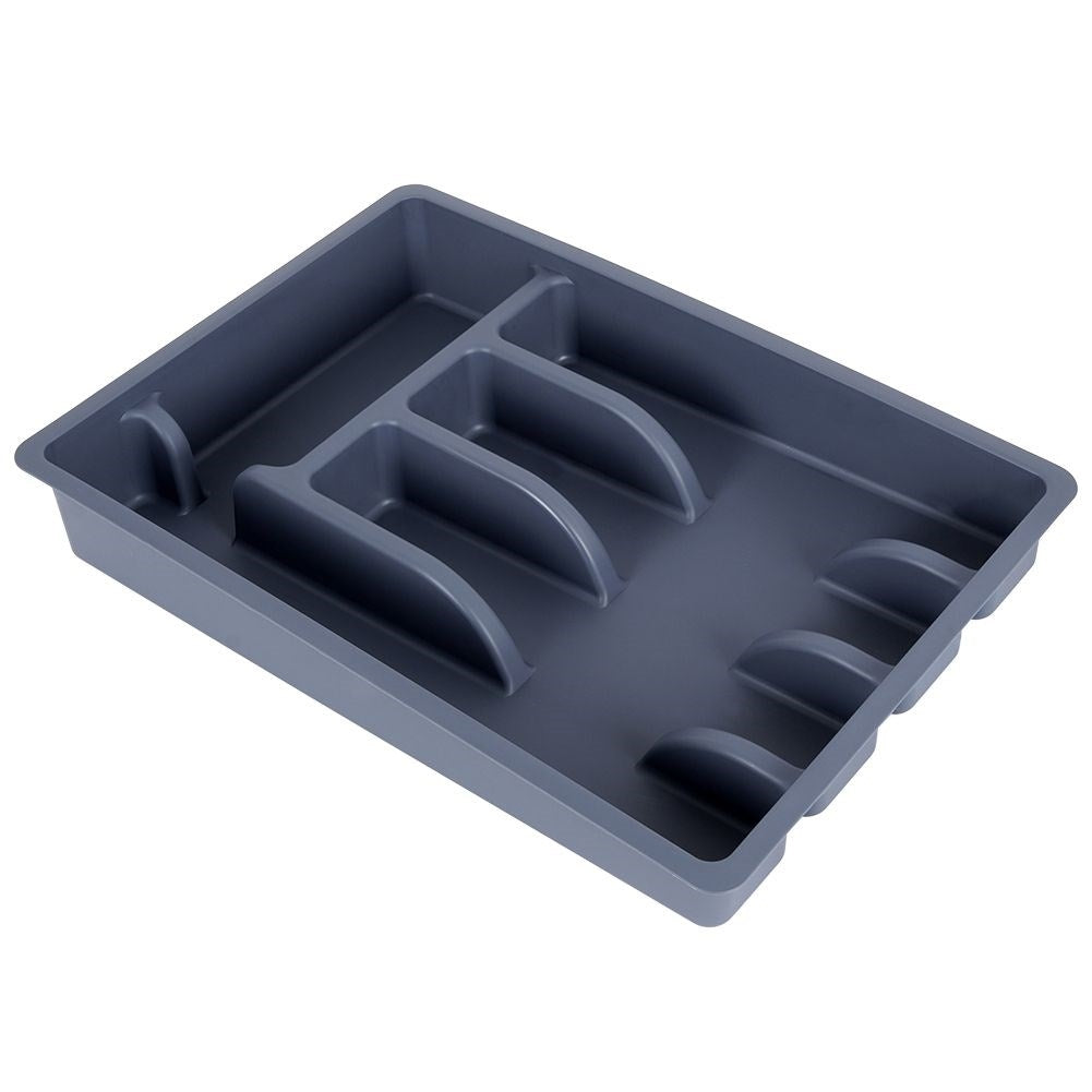 Cutlery insert with 5 compartments in elegant graphite color