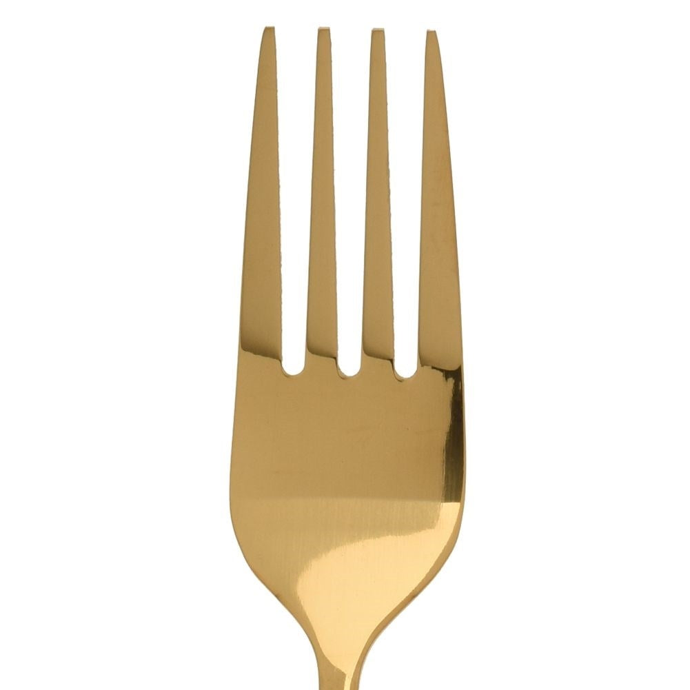 Cutlery set 16 pieces in gold/black stainless steel for 4 pers