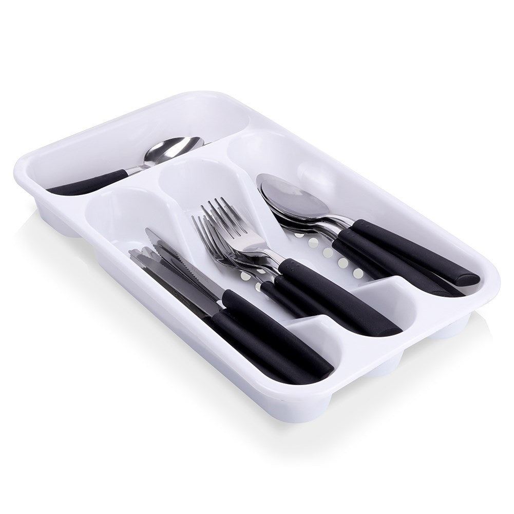 Cutlery set for 6 with drawer insert, stainless steel and plastic