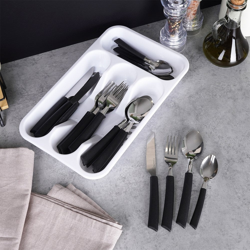 Cutlery set for 6 with drawer insert, stainless steel and plastic