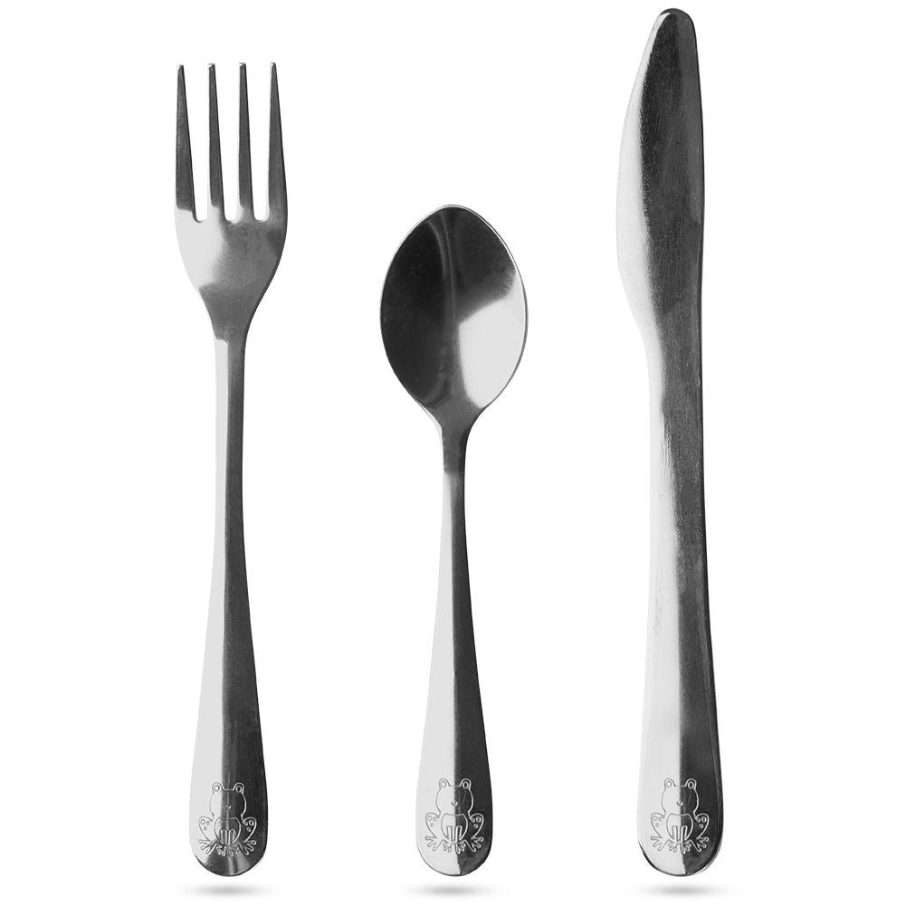Cutlery set for children with frog motif - 3 parts