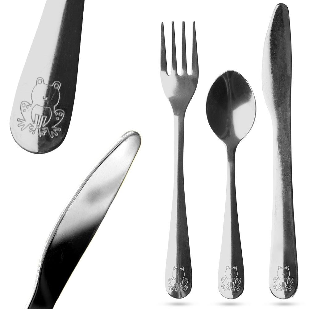Cutlery set for children with frog motif - 3 parts