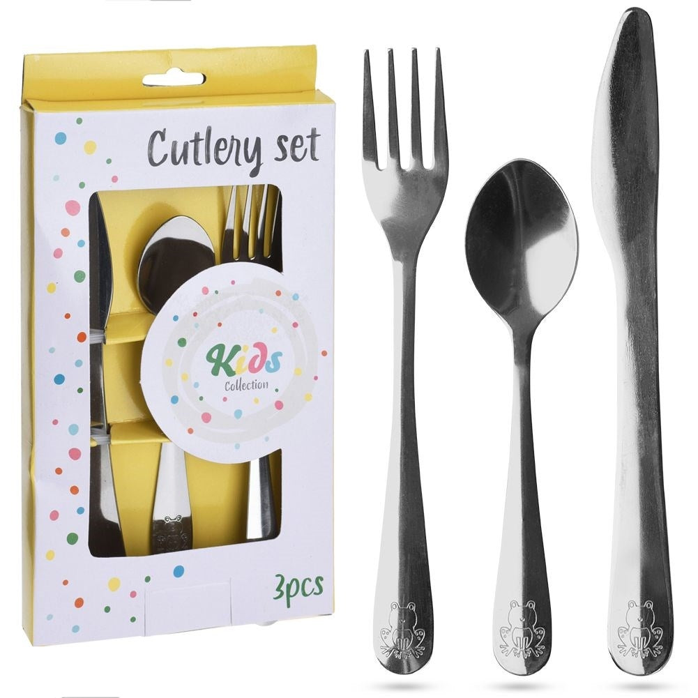 Cutlery set for children with frog motif - 3 parts