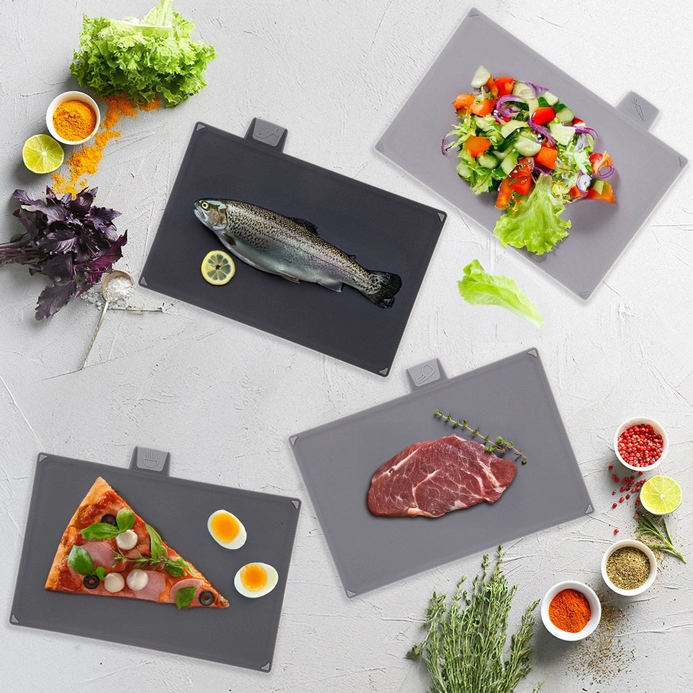 Cutting Board Set with Stand, 4 Pieces, Non-Slip, Dishwasher Safe