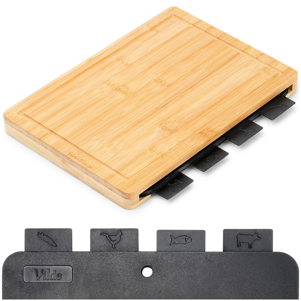 Cutting Board Set with Stand, 5 Pieces