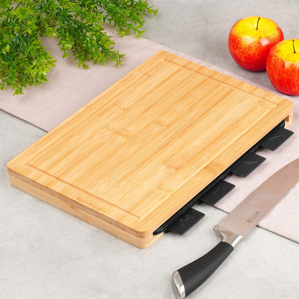 Cutting Board Set with Stand, 5 Pieces