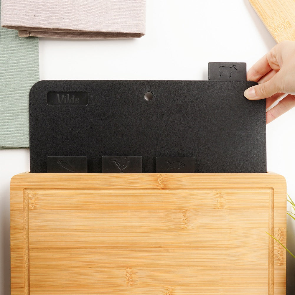 Cutting Board Set with Stand, 5 Pieces