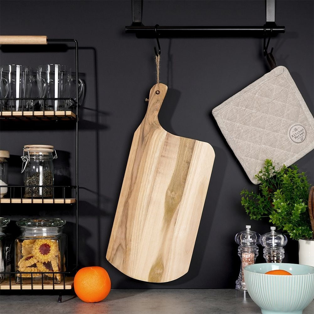 Cutting and Serving Board in Durable Teak Wood with Handle