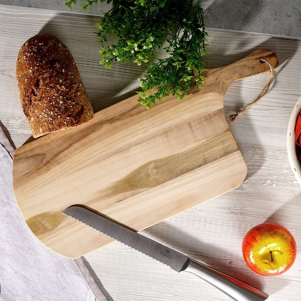 Cutting and Serving Board in Durable Teak Wood with Handle