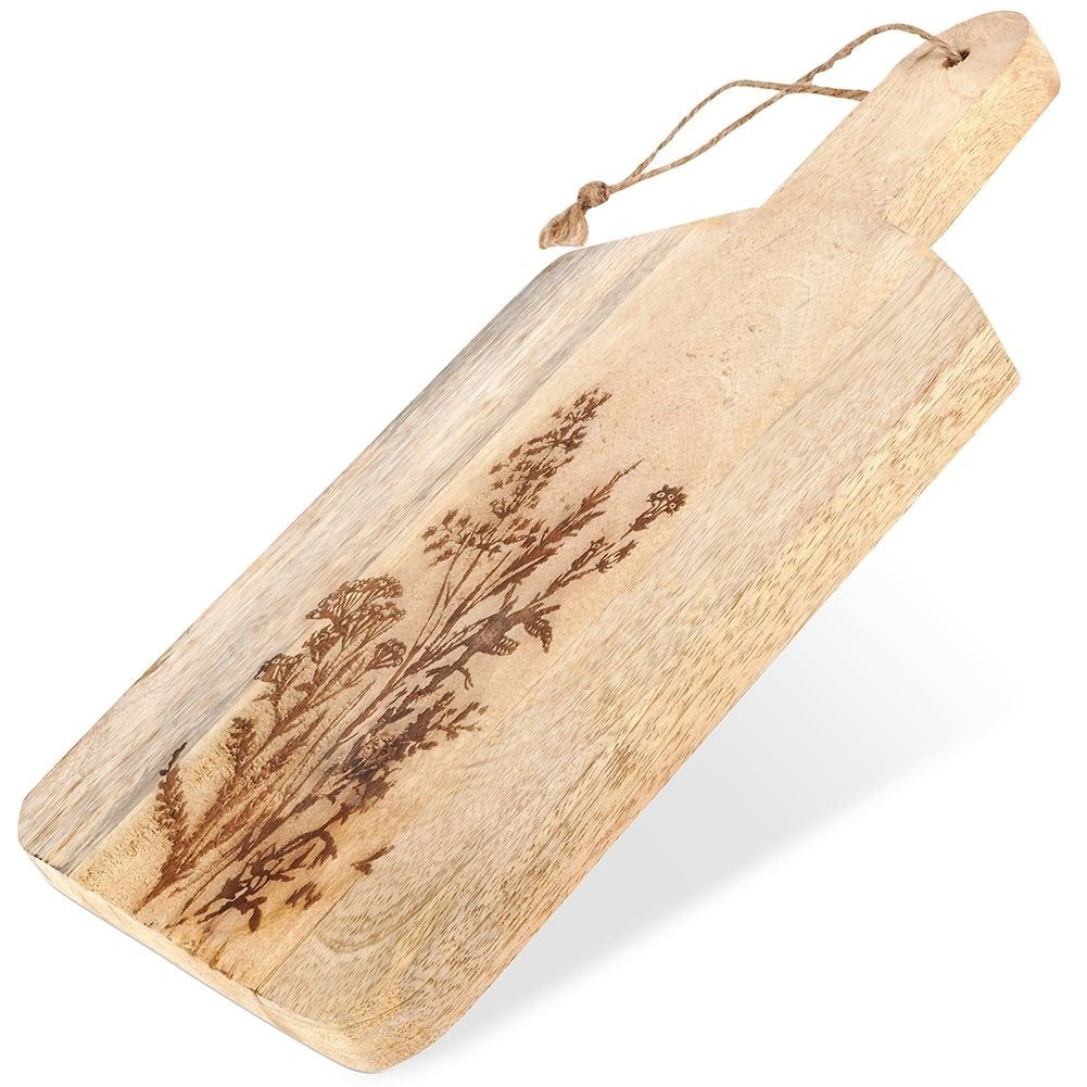 Cutting and serving board in exotic mango wood with handle