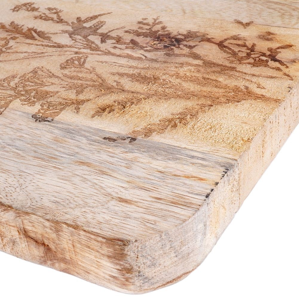 Cutting and serving board in exotic mango wood with handle