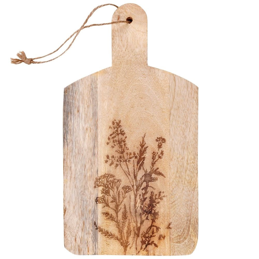 Cutting and serving board in exotic mango wood with handle
