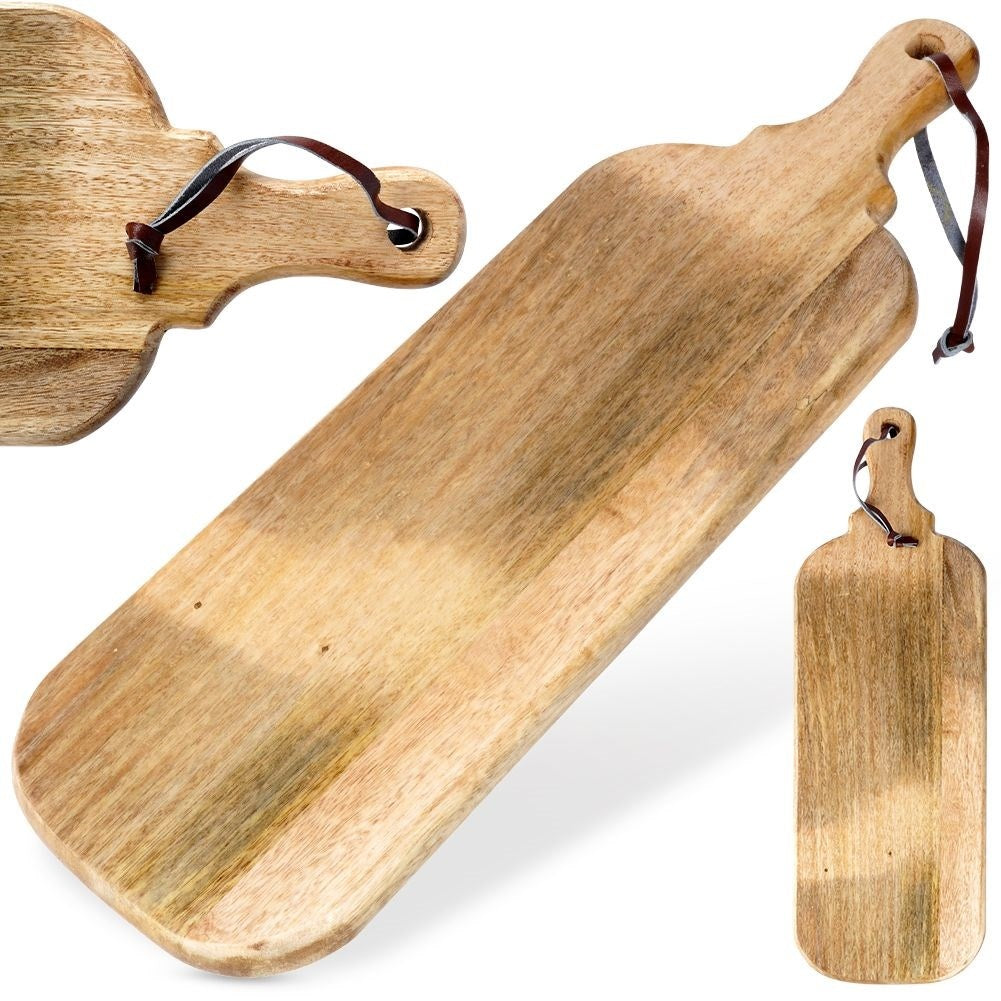 Cutting board and serving tray in mango wood with handle
