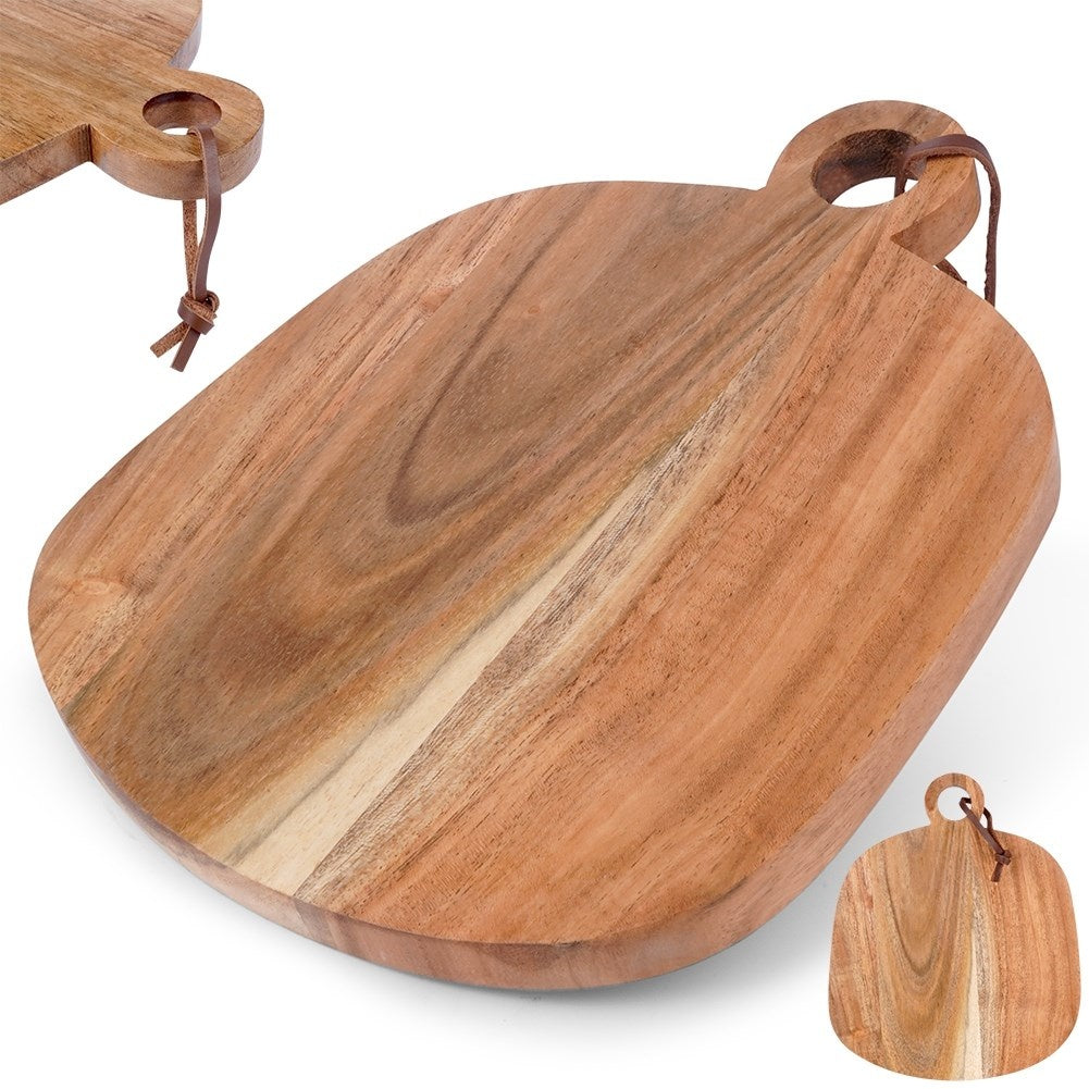 Cutting board in durable acacia wood with handle