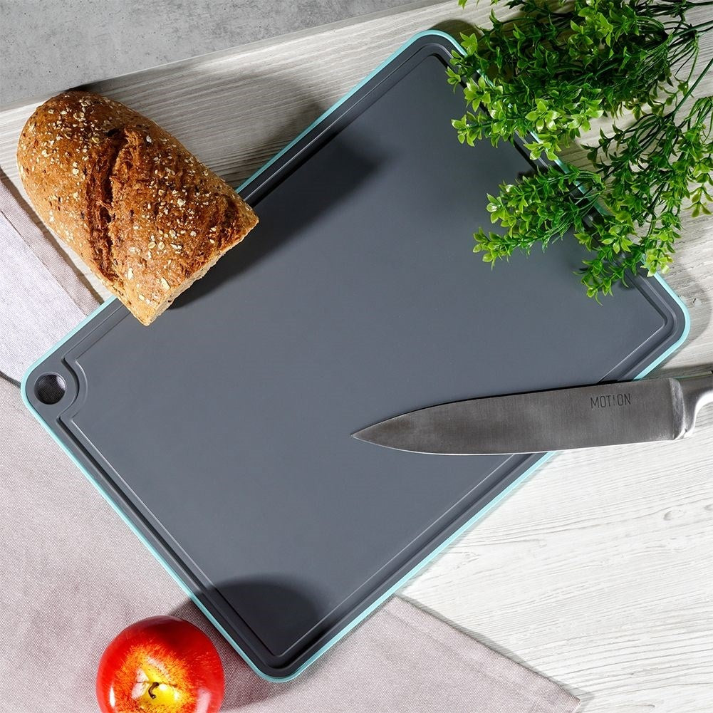 Cutting board in durable gray material, does not absorb odors