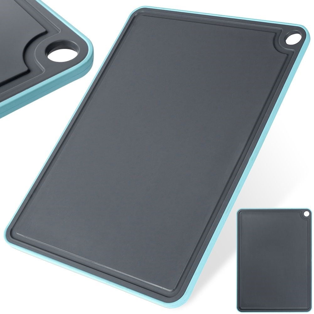 Cutting board in durable gray material, does not absorb odors