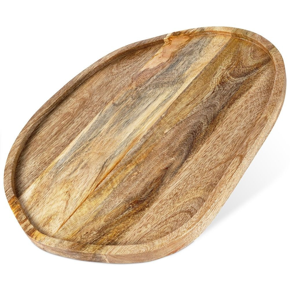 Cutting board in mango wood with a high edge and felt cushions