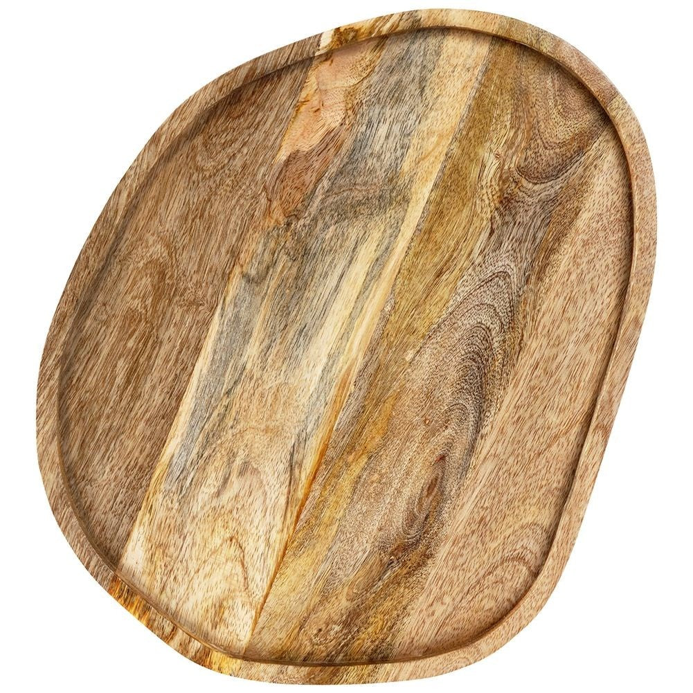 Cutting board in mango wood with a high edge and felt cushions