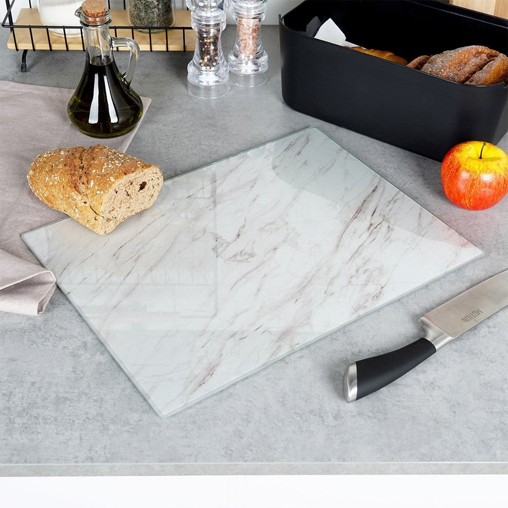 Cutting board in tempered glass with non-slip feet